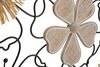 Particolare di Quadro gioco di fiori in metallo, legno e rafia 75x42  41186