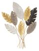 Pannello 3d in metallo decoro ciuffo foglie 73x93  41181