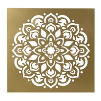 Quadro decoro oro in metallo da parete quadrato 56x56cm 39000 COLORI E LUCI