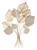 Pannello a quadro decorativo metallo fascio foglie screziate 63x85  41182