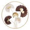 Pannello decorativo in metallo forma rotonda con fiori astratti 61cm  41180