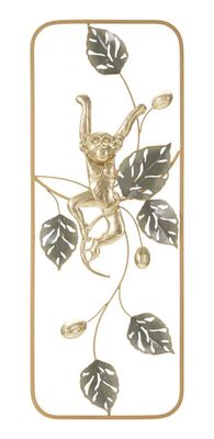 Quadro a pannello in metallo decorativo scimmia 28,6x74,3  41187