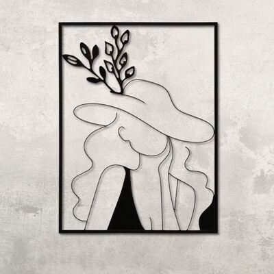 Pannello decorazione a quadro donna elegante con cappello 60x80  40889