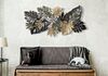 Pannello quadro foglie autunnali sovrapposte verde oro nero grigio 133x67  40955 - foto 4