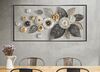 Pannello quadro in metallo con riquadro fiori e grandi foglie 120x59  40947 - foto 4