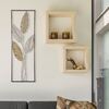 Quadro decorativo 3d con foglie in metallo e legno 30,5x91cm  40302