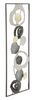 Particolare di Quadro metallo design astratto grigio nero bianco oro 28,5x74cm  40281