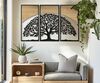 Quadro trittico metallo e legno albero 105x70  42653 Foto 4
