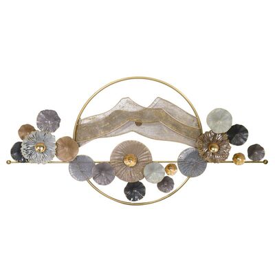 Decorazione parete moderna astratta in metallo con cerchi 139,9x69,9  39333