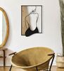 Quadro profilo di donna sinuosa seduta di spalle in ferro e legno 60x90  42652 - foto 4