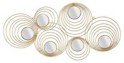Quadro cerchi concentrici oro lungo orizzontale 90x45  40779