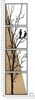 Quadro uccellini in metallo e legno alto 2 metri composizione 4 pannelli 50x200  42654 - foto 5
