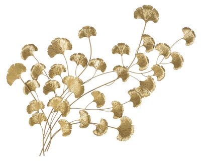 Quadro ampio decorativo in metallo color oro con ramo di foglie 115,5x90cm 40954 COLORI E LUCI