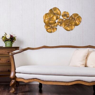 Decorazione da parete in metallo dorato scuro 80x57cm  40317