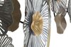 Particolare di Quadro decorazione in metallo cerchio oro con fiori 155x85  40657