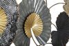 Particolare di Quadro decorazione da parete foglie a ventaglio nero 130,5X66 grigio oro  40781