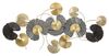 Quadro decorazione da parete foglie a ventaglio nero 130,5X66 grigio oro  40781