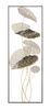 Quadro decorazione da parete metallo foglie cornice rettangolo 31x89,5  40440