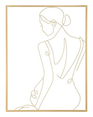 Quadro donna seduta stilizzata decorazione parete 60x80  40868
