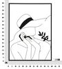 Quadro in filo di metallo decoro di donna pensierosa con cappello 60x80cm  40890 - foto 6