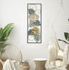 Immagine aggiuntiva di Quadro stretto e lungo foglie verdi e fiori oro e bianco 31x90cm  40284