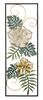 Quadro stretto e lungo foglie verdi e fiori oro e bianco 31x90cm  40284