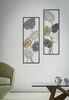 Quadro in metallo 5 foglie grigio bianco e oro 31x90  40901 - foto 5