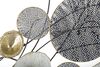 Particolare di Quadro in metallo dischi grigliati toni nero grigio oro 135x69  40378