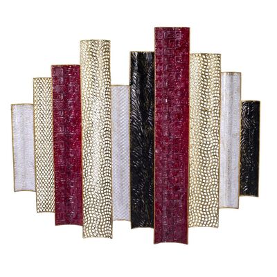 Quadro moderno in metallo rosso, oro, bianco e nero 89,5x79,4  39320
