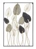 Quadro in metallo verticale bouquet di foglie 66x100cm  40651