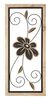 Quadro 3d cornice e particolari legno in metallo nero fiore e riccioli 26x60  41183