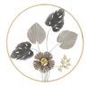Immagine aggiuntiva di Quadro mazzo di fiori e foglie nel cerchio grigio oro tortora nero 65,4cm  40