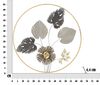 Quadro mazzo di fiori e foglie nel cerchio grigio oro tortora nero 65,4cm  40491 - foto 5