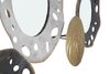 Particolare di Quadro con cerchi vortice oro, toni bianchi tortora e specchi 104x45,5  41163