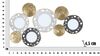 Quadro con cerchi vortice oro, toni bianchi tortora e specchi 104x45,5  41163 - foto 5