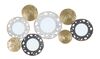 Quadro con cerchi vortice oro, toni bianchi tortora e specchi 104x45,5  41163