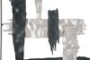 Immagine aggiuntiva di Quadro in metallo design artistico incroci grigio e nero stretto 28,6x74,3  4