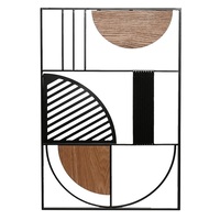 Quadro in metallo design artistico incroci nero stretto 40x60  45766