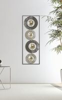 Quadro moderno tortora grigio oro design metallo 31x89,5cm 40282 COLORI E LUCI