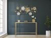 Quadro in metallo con fiori bianchi e oro e foglie verdi 115x58cm  40649 - foto 4