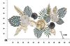 Quadro in ferro fiori e foglie nero blu verde rosa oro 115x70cm  40315 - foto 4