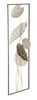 Particolare di Quadro pannello da parete stretto 31cm con foglie griglia oro tortora alto 89,5  4043