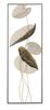 Quadro pannello da parete stretto 31cm con foglie griglia oro tortora alto 89,5  40439
