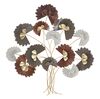 Quadro metallo in rilievo fiori astratti toni brown tortora 78x80  41179
