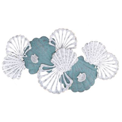 Quadro sim metallo 3d con conchiglie bianco azzurro 90,8x50,8  39328
