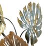 Quadro lungo orizzontale blu oro e rame fiori in metallo e foglie 117x74cm  40311 - foto 4