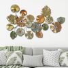 Quadro lungo orizzontale blu oro e rame fiori in metallo e foglie 117x74cm  40311 - foto 5