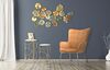 Quadro lungo orizzontale blu oro e rame fiori in metallo e foglie 117x74cm  40311 - foto 6