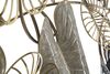 Particolare di Quadro a pannello in metallo bouquet di foglie tortora grigio oro 131x61  40650