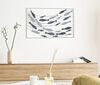 Quadro blu e grigio pannello metallo mare con onde e pesci 96,5x61  41495 - foto 5